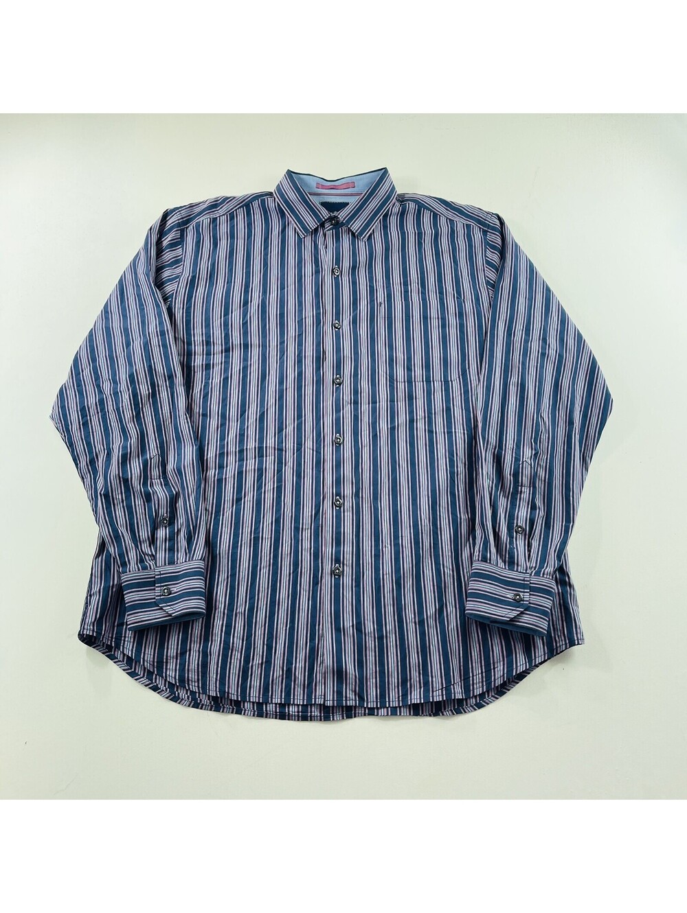 Tommy Bahama Button Down Shirt Long Sleeve Navy Pink Striped Mens Size Large